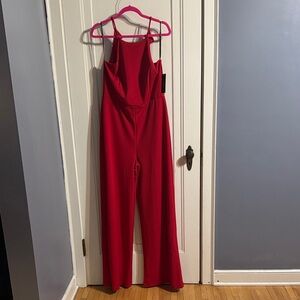Lulu's Striking Red Jumpsuit
